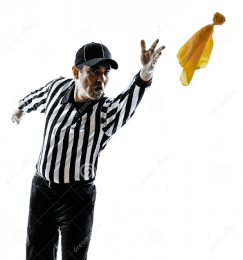 Referee throwing a penalty flag